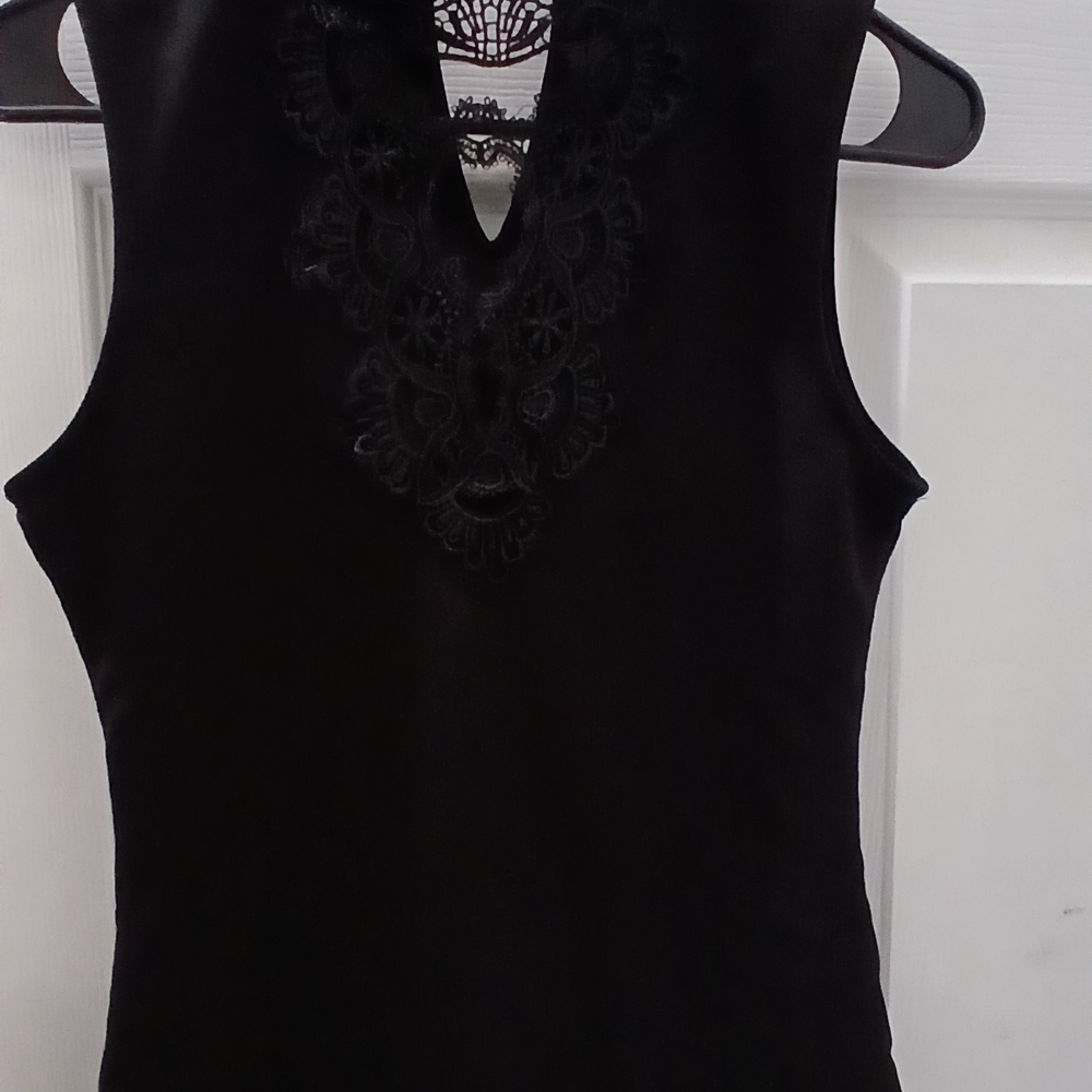 Chic Black Lace Women's Blouse